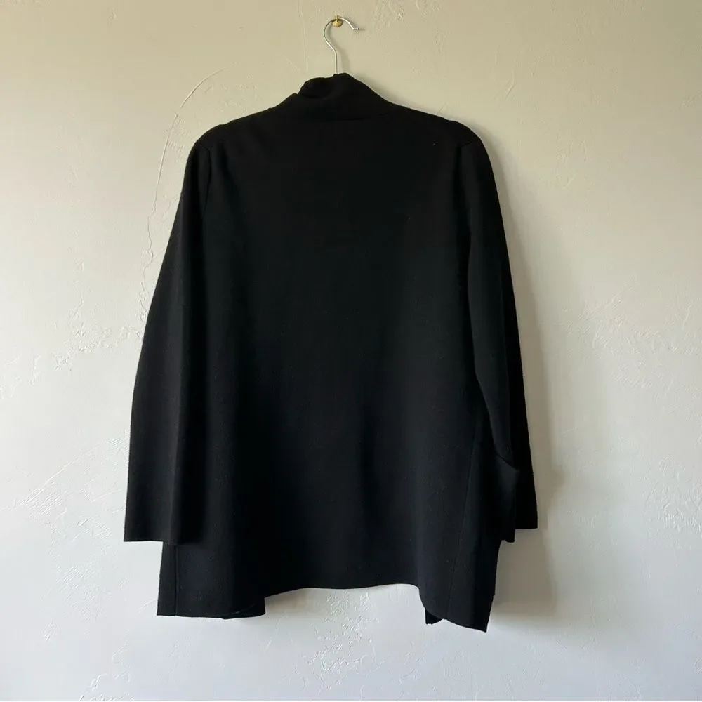 J. Crew Eloise Sweater Blazer Cotton Merino Wool Blend Black Minimal Capsule